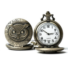 Montre de poche Vinage Quartz Owl avec chaîne